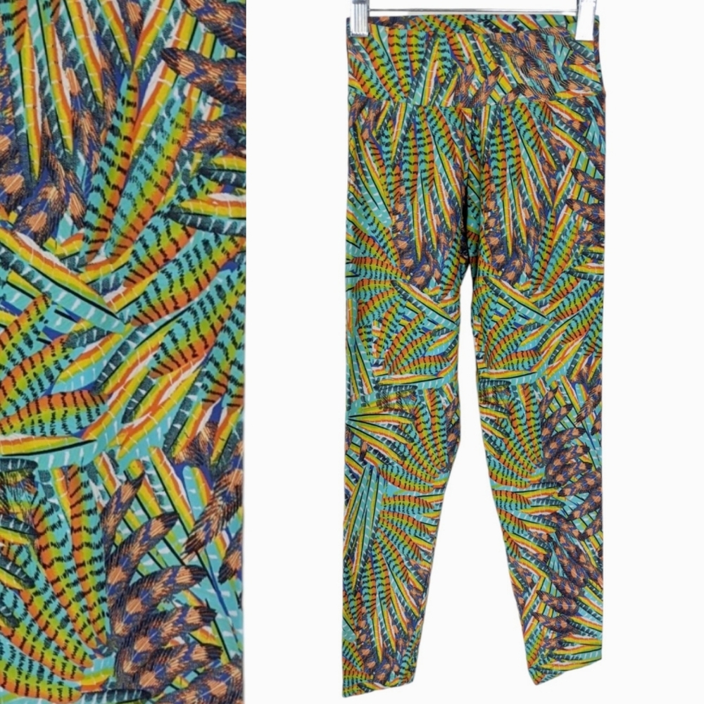 LIQUIDO Feather Print Second Skin Om Leggings Sz S